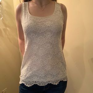 Banana Republic White Lace Tank Top